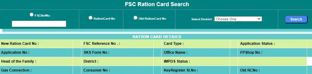 Telangana ration card check status online 